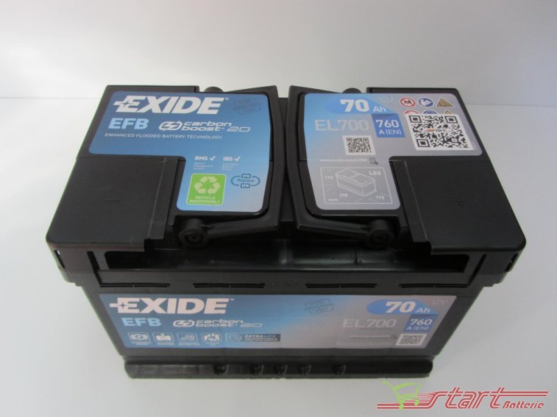 Batterie EXIDE EFB Start And Stop EL700 12V 70ah 760A L3D